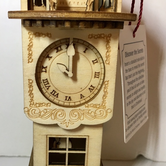 Wooden Clock Tower Xmas Ornament Hidden Images Fun - Picture 10 of 13